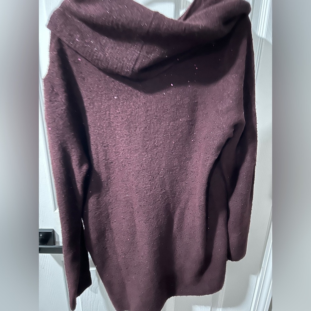 Apt 9 sparkle sweater purple with detachable scarf size xxl